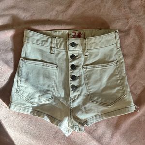Free People High Waisted Button Fly Shorts